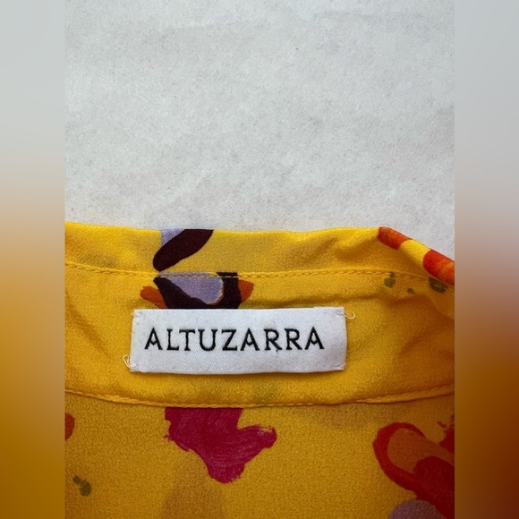 Altuzarra Vittoria Dress  Floral Button Down Drawstring Waist Short Sleeve US 10 - Picture 8 of 9